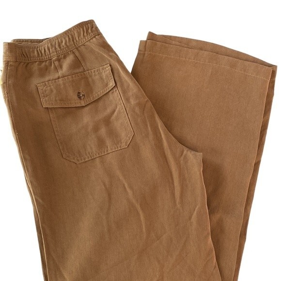 Coldwater Creek Wide Leg High Rise Soft Drape Pants 100% Tencel Flap Back Pocket - Picture 14 of 14